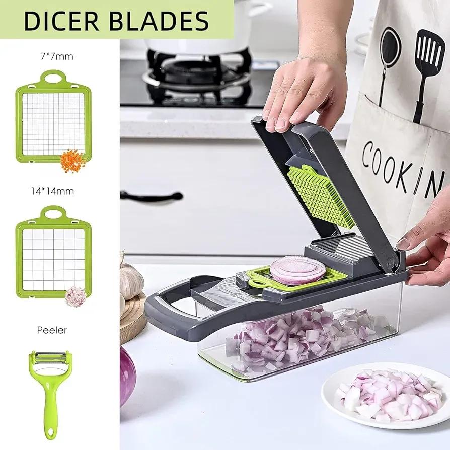 Multi-Function Vegetable Slicer with 7 Blades Set